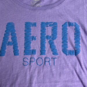 Aeropostale Sport Purple Large Short Sleeve‎ Breathable Fabric *413